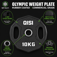 Plaques de poids Olym en caoutchouc 1,25-25 kg pour haltères, équipement de gym, entraînement de force à domicile, usage commercial 50 mm