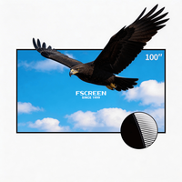 Écran de projection lenticulaire Fscreen Nyx Series 100 pouces, cadre fixe, grille noire CBSP, 4K UHD 16:9 170° 95% ALR