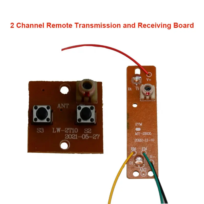 best sale 2 channel 27mhz rc car transmitter and receiver board with lights