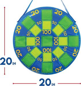 20-inch <b>Inflatable</b> Self-Stick Dartboard Game with Tennis Balls, Hangable Design - Product Image 2