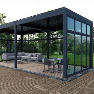 Pergola Bioclimatica Moderna Personalizzata Impermeabile con Porta Scorrevole in Alluminio <span class=keywords><strong>e</strong></span> Vetro, Accessorio Schermo Opzionale - Product Image 1