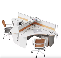 Bureau de travail modulaire en forme de L sur mesure pour 4 personnes, mobilier de bureau, bureau en MFC E0, table d'ordinateur