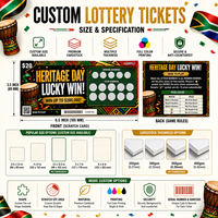 Cartes de visite personnalisées en carton avec impression offset CMJN, estampage à chaud, thème Afrique, et tickets de loterie instantanée à gratter