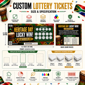 Wholesale CMYK Offset Print Hot stamping Custom Africa Theme Scratch Off Lucky Instant Lottery Tickets - Product Image 5