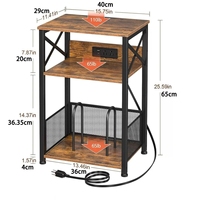 Support de lecteur de disques vinyles transfrontalier avec prise, table d'appoint de canapé, table d'appoint de salon, table de chevet de chambre à coucher