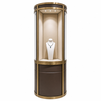 Vitrine de présentation de bijoux en verre incurvé avec éclairage LED pour magasin de bijoux, boutique, aménagement de magasin, vente en gros
