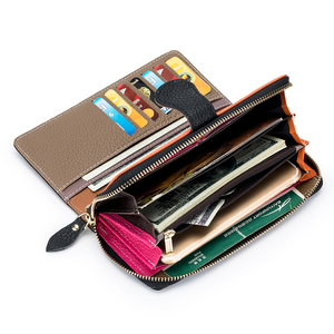 Grenz überschreitende neue echte Leder große Kapazität Frauen lange Brieftasche Trend koreanische farbige Damen Handtasche Geldbörse - Product Image 3