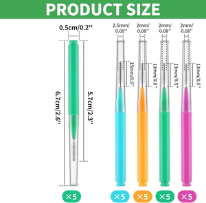Sikat gigi Interdental ortodontik, dengan pegangan bambu sikat gigi plastik sekali pakai untuk kawat gigi fitur pembersih nyaman - Product Image 2