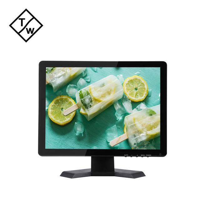 High Quality 15 Inch HD VGA Input Wall Mount LCD Computer Monitor 4:3 Business Touch Screen Speaker Replacement Desktop Use