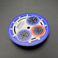 Bagian Modifikasi Baru Dial Jam Tangan Paduan Tembaga Desain Tiga Mata Warna Biru Personal 29.5mm Kompatibel dengan Mesin VK63