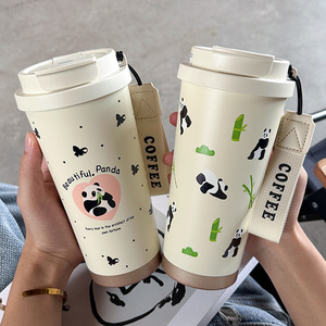 Duumoo Stainless Steel Tumbler 500Ml Insulated Coffee Mug With Cat And Apple Design For Travel And Daily Use - Product Image 4