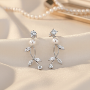 <span class=keywords><strong>XLOVE</strong></span> – boucles d'oreilles en argent Sterling 925 avec perles, élégantes, en forme de feuille, pour femmes, bijoux fins, nouvelle collection - Product Image 1