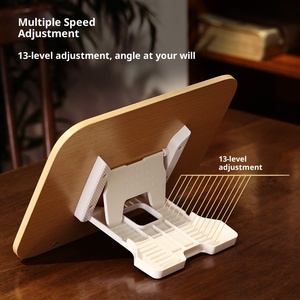 R20 dudukan baca & rak buku kayu Multi posisi dapat disesuaikan dengan Bookend & penyangga buku Desktop Laptop mendukung rak - Product Image 4