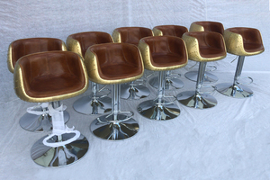 Metal Base Industrial Bar <strong>Stools</strong> <strong>Adjustable</strong> Aluminum Back Aviator Bar Chair for Pub Club Kitchen Counter - Product Image 5