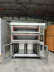 Four industriel à gaz 4 niveaux grande capacité pour boulangerie, idéal pour la cuisson du pain et des pizzas, avec fonction de fermentation de la pâte incluse - Product Image 2
