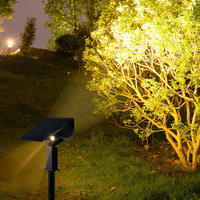 Lampes solaires de chemin réglables étanches à 43 LED 10W, projecteurs avant et arrière, lampes solaires sans fil multicolores pour pelouse