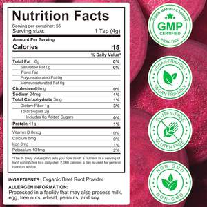 Suplemento Orgánico <span class=keywords><strong>de</strong></span> Remolacha OEM, Polvo <span class=keywords><strong>de</strong></span> Raíz <span class=keywords><strong>de</strong></span> Remolacha con Nitratos, Potasio, Betaína, Ácido Fólico, <span class=keywords><strong>Hierro</strong></span>, Promueve la Salud Circulatoria y Cardíaca - Product Image 2