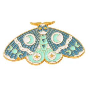 Conception personnalisée de broche de papillon de nuit épingles en émail insigne papillon épingles en émail