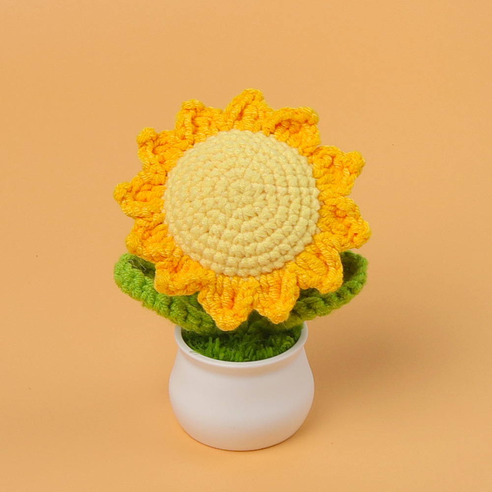 Sunflower small potted plant (7 circles) - pointed orange