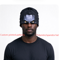 Bonnet en tricot de polyester unisexe à imprimé numérique, motif visage d'horreur, bonnet chaud d'hiver, logo personnalisé, vente en gros