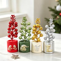 Décorations de table en baies dorées en gros pour Noël et le Nouvel An, ornements de table de Noël personnalisables en couleur et motif