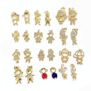 CZ7290 Nuovi Piccoli Ciondoli Charm in Oro con Micro Pavé di Zirconi per Bambini e Bambine, Forniture per Creazione di Gioielli - Product Image 3