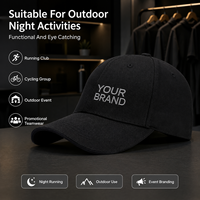 Casquette de baseball personnalisée avec broderie réfléchissante et logo lumineux pour la sécurité des équipes sportives nocturnes en extérieur et la promotion