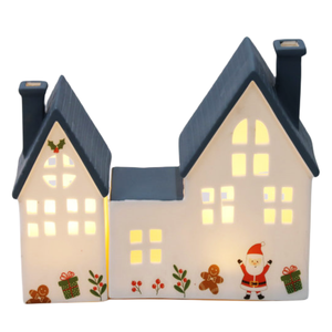 Noël nordique LED en céramique petite <span class=keywords><strong>maison</strong></span> ornement créatif bureau atmosphère lumière chambre d'enfants Style créatif numéro forme - Product Image 2