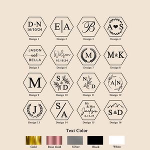 Personalized Hexagon Velvet <b>Ring</b> <b>Box</b>, Double Slot <b>Ring</b> Bearer Holder with Initials, Elegant <b>Wedding</b> <b>Ceremony</b> <b>Ring</b> Showcase - Product Image 5