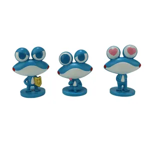 Custom 9cm Blue Frog Statue Resin Crafts Home Decor Art Figure Custom Resin Animal Figure Resin Miniature Figurines