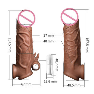 Hete Verkoop Paren Seks Vibrator Vloeibare Siliconen Lengte Dikte Verhogen Mannen Penis Verlenging Mouw Echt Groot - Product Image 4