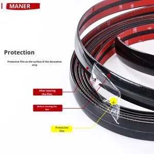 Universal Glossy Black <strong>PVC</strong> Door Edge Frame Strip Anti-Collision and Anti-Scratch Bumper <strong>Window</strong> <strong>Trim</strong> for Cars - Product Image 2
