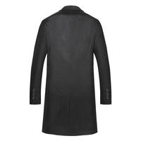 Manteau long en laine pour homme, couleur unie, simple boutonnage, avec poches, couleur camel, pour l'hiver
