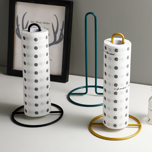 Soporte para toallas de papel, soporte de hierro de estilo nórdico, estante de almacenamiento redondo para cocina, soporte duradero para rollos de papel absorbente de aceite - Product Image 4