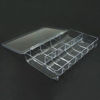 Marque privée en gros 600 pièces 550 embouts/boîte 11 grilles vides boîte de conseils d'art d'ongle en plastique acrylique conseils boîte de présentation de stockage