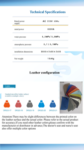 Fauteuil dentaire moderne avec siège réglable et lumière aérienne - Product Image 6