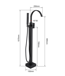 Robinet de baignoire sur pied en laiton massif de luxe avec douchette pour hôtel et villa - Product Image 5