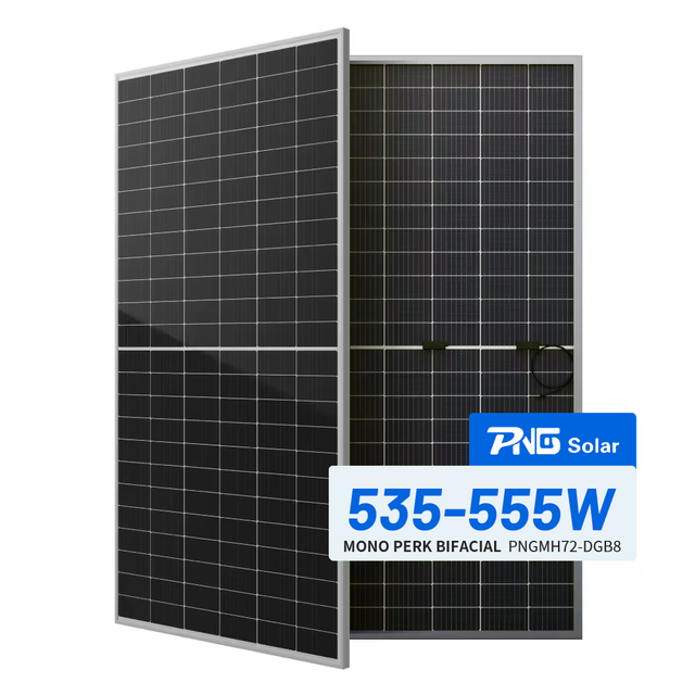 PNG 182mm Bifacial Half Cell 545W 550W 555W Mono Solar Panel for Solar Energy Systems