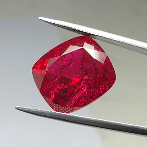 Cadermay lỏng đá quý chất lượng hàng đầu cổ đệm cắt Màu Đỏ Sống động phòng thí nghiệm tạo ra Ruby kéo dài đệm Ruby đá mỗi Carat - Product Image 2