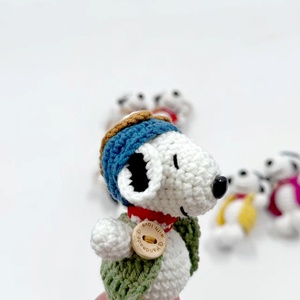 Creative Cartoon Handmade Knitted Doll Yarn Crochet Pendant <strong>Snoopy</strong> Super Cute Anime Handmade Ornament Finished Product - Product Image 6