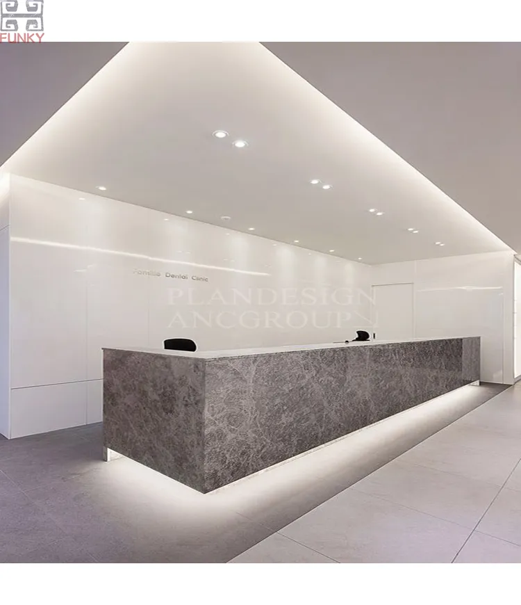 Intercalaires modernes en marbre artificiel, design de boutique moderne, comptoir, accès