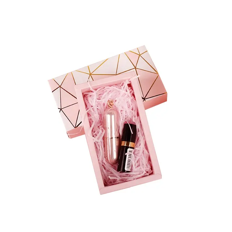 Goudfolie Stempel Make Up Gift Box Custom Lipgloss Verpakking Voor Lippenstift