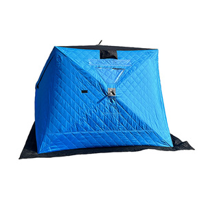Tente de pêche sur glace en tissu polyester Oxford imperméable, portable, rectangulaire, 1 porte, poteaux en alliage d'aluminium - Product Image 4