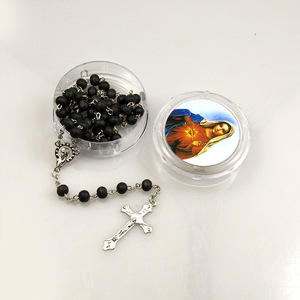 Nuevo <span class=keywords><strong>Rosario</strong></span> Católico Personalizado de Cuentas de Oración de 6mm, Pulsera y Collar de Madera Religioso con Caja para Hombres y Mujeres - Product Image 6