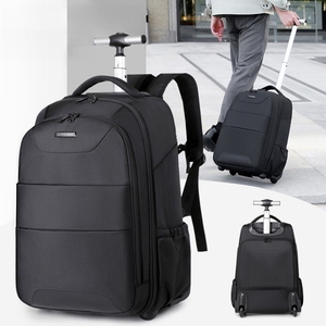2025 Wholesale Multi-Function Wheels Hide Trolley Backpack 15.6 Inch Laptop Backpack Business Luggage Travel Bags with Wheels