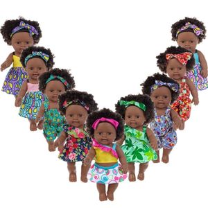 Black Dolls Baby 30 Cm Tall Real Life Look Vinyl Girl Doll Black Skin Dolls Con Afro Hair - Product Image 2