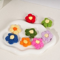 Grande fleur en tricot au crochet faite à la main Style de plante éternelle artificielle mignonne pour la décoration intérieure Fleur bouffante tissée à la main