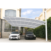 Abri de voiture en aluminium robuste, toit en arche moderne, construction durable pour une longue durée de vie, assemblage rapide, kit à assembler par visage à visage pour voiture et jardin