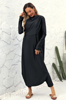 Ensemble de maillots de bain musulmans modestes pour femmes, avec logo personnalisé OEM, burkini, couvrant entièrement le corps, manches longues, design enveloppant, vêtements de plage islamiques