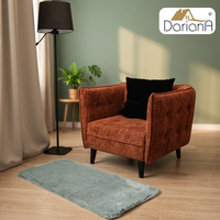 Tapis d'intérieur décoratif moderne en fausse fourrure douce et écologique, antidérapant, fabriqué à la machine, couleur menthe, 60x120 cm